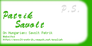 patrik savolt business card